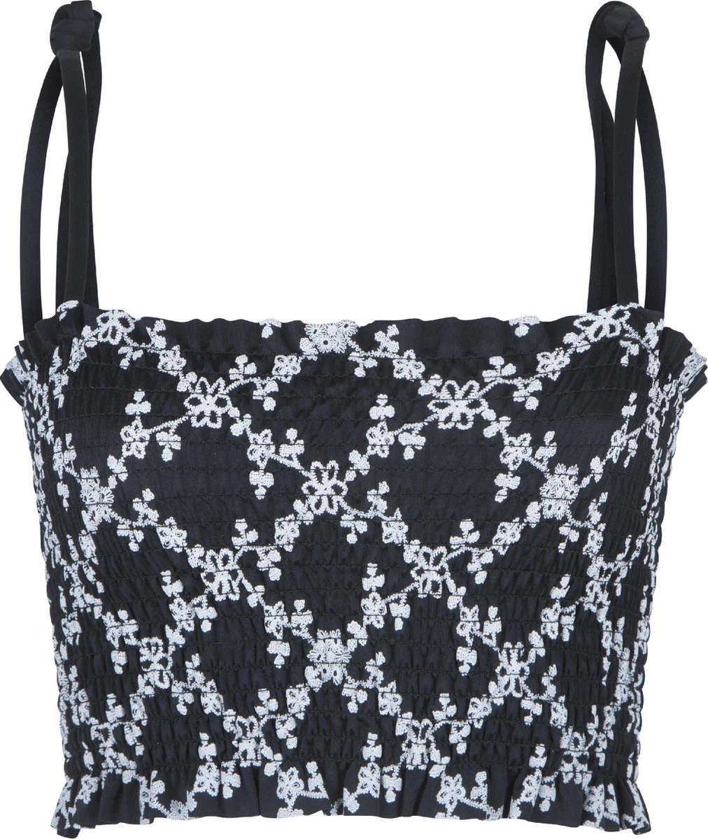 LingaDore Smocked Bikini Top - 6507P - Zwart/off White - 42 1 LingaDore Smocked Bikini Top - 6507P - Zwart/off White - 42
