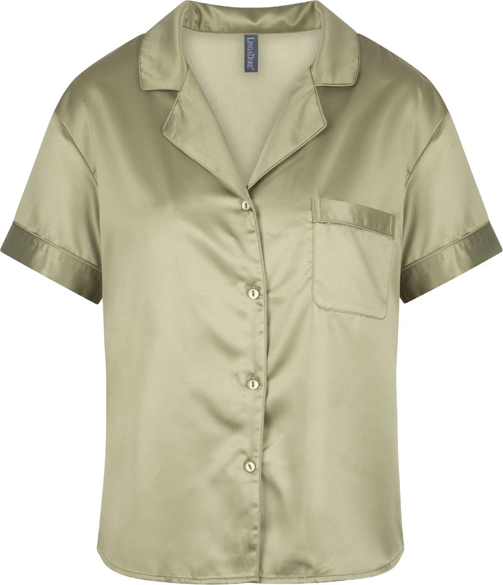 LingaDore Satijn Shortama Set - 6801SET - Olijf - XXL 8 LingaDore Satijn Shortama Set - 6801SET - Olijf - XXL - Afbeelding 8