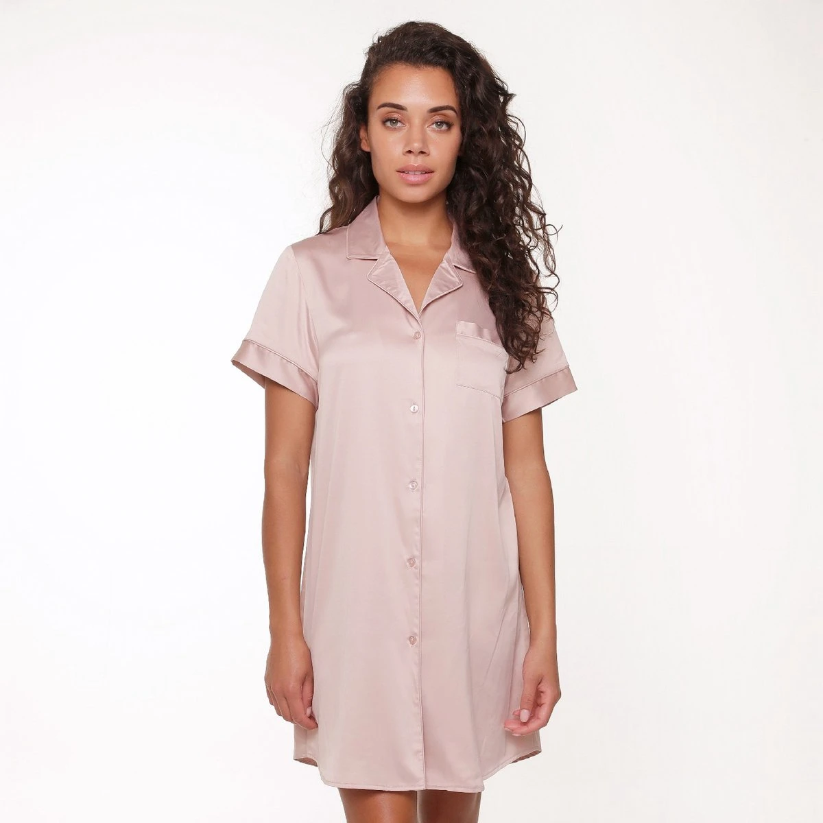 LingaDore Satijn Pyjama Jurk - 6801PD - Rose Dust - XS 4 LingaDore Satijn Pyjama Jurk - 6801PD - Rose Dust - XS - Afbeelding 4