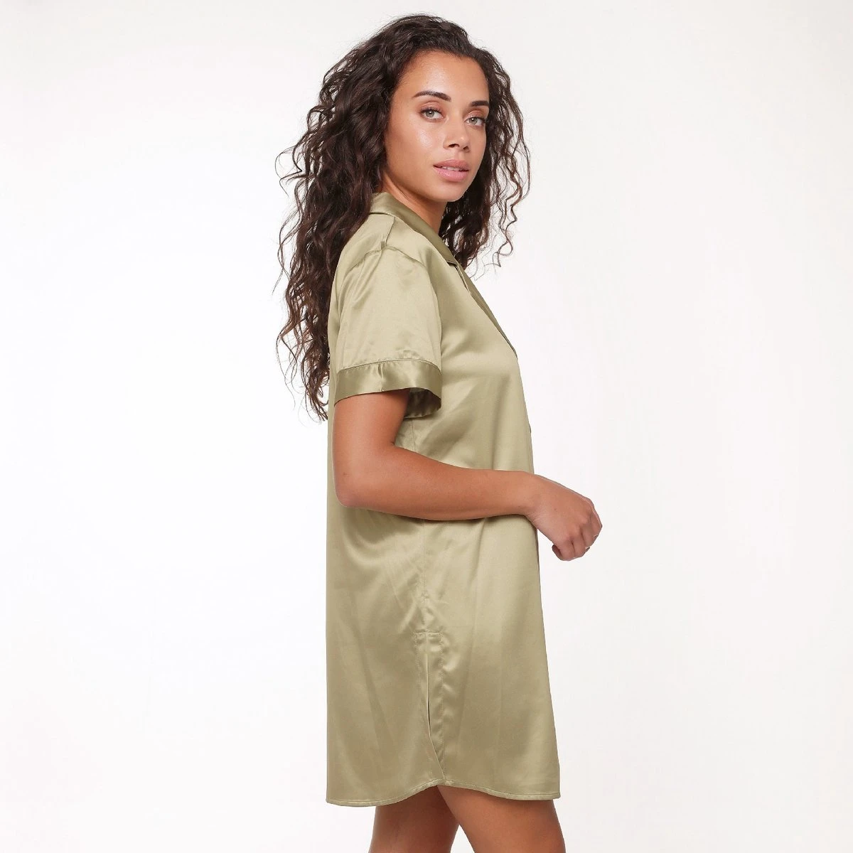 LingaDore Satijn Pyjama Jurk - 6801PD - Cream - S 2 LingaDore Satijn Pyjama Jurk - 6801PD - Cream - S - Afbeelding 2