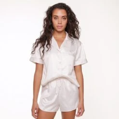 LingaDore Satijn Shortama Set - 6801SET - Olijf - XXL