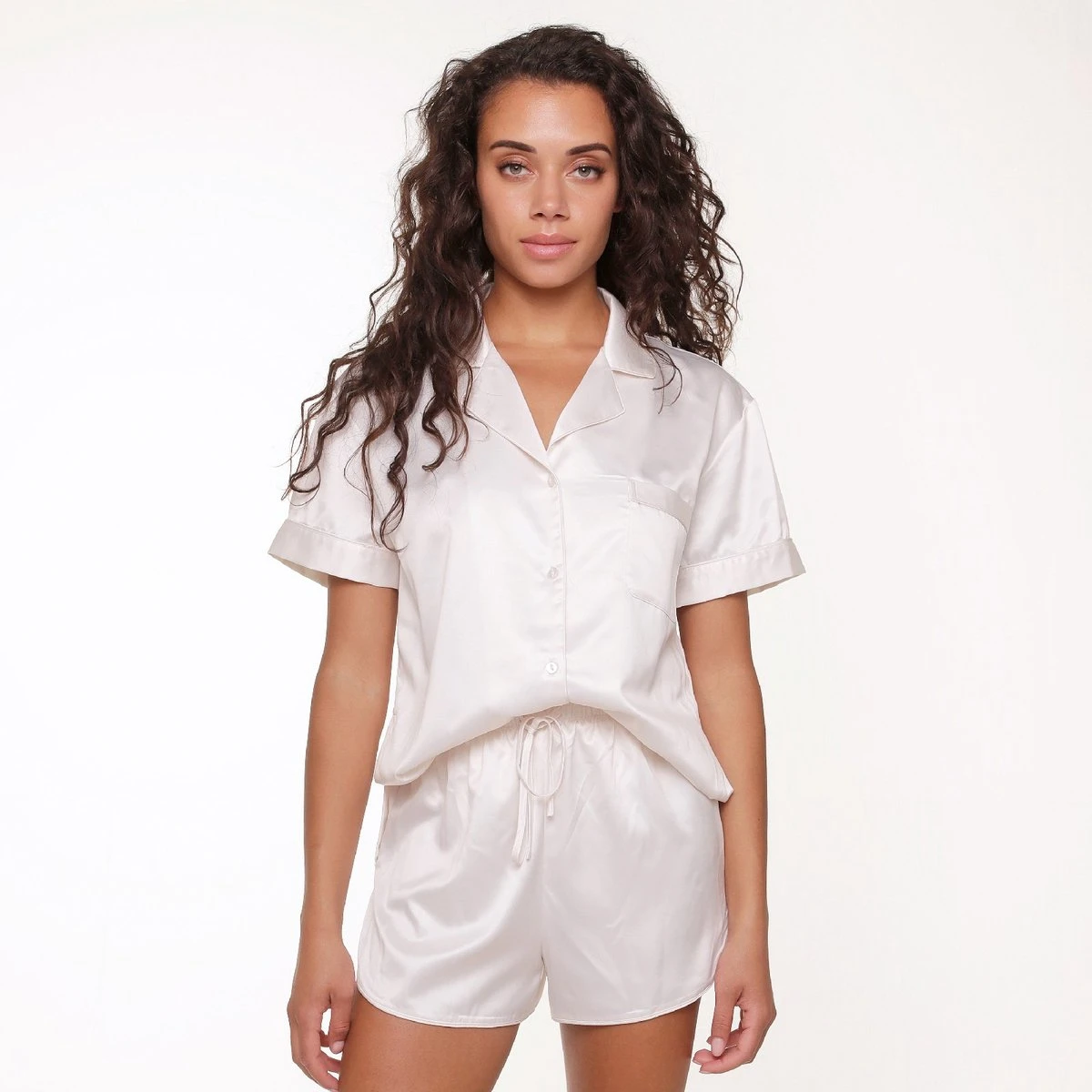 LingaDore Satijn Shortama Set - 6801SET - Rose Dust - 4XL 6 LingaDore Satijn Shortama Set - 6801SET - Rose Dust - 4XL - Afbeelding 6