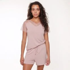 LingaDore Shortama Set - 6805SET - Rose Dust - L -Lingadore 1200x1200 3206