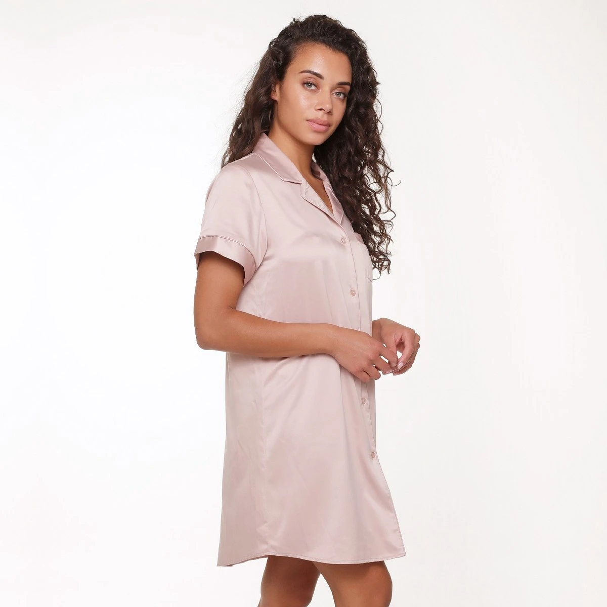 LingaDore Satijn Pyjama Jurk - 6801PD - Rose Dust - 3XL 1 LingaDore Satijn Pyjama Jurk - 6801PD - Rose Dust - 3XL