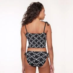 LingaDore Smocked Bikini Top - 6507P - Zwart/off White - 36