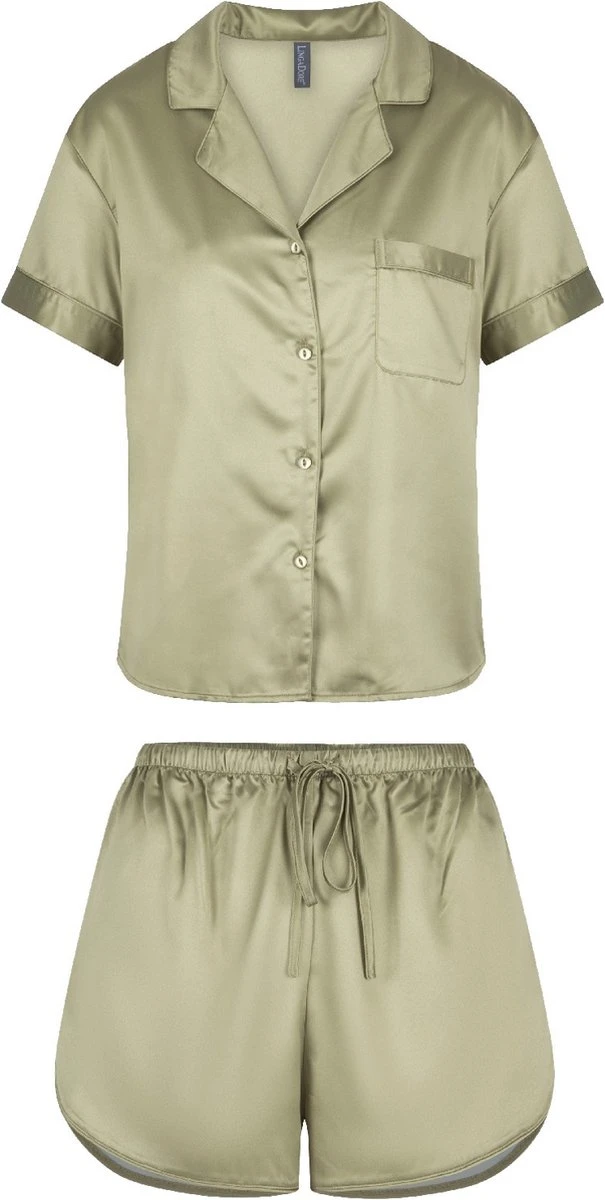 LingaDore Satijn Shortama Set - 6801SET - Rose Dust - 4XL 5 LingaDore Satijn Shortama Set - 6801SET - Rose Dust - 4XL - Afbeelding 5