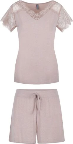 LingaDore Shortama Set - 6805SET - Rose Dust - XL