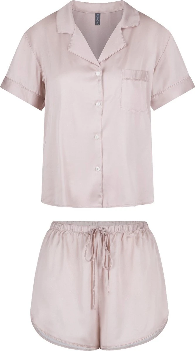 LingaDore Satijn Shortama Set - 6801SET - Rose Dust - S 1 LingaDore Satijn Shortama Set - 6801SET - Rose Dust - S